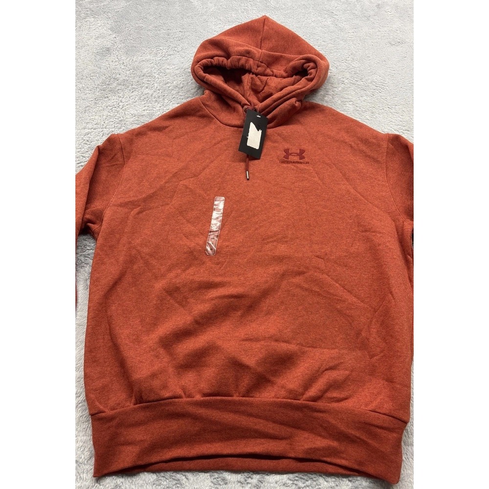 Under Armour Icon Fleece Oversized Hoodie Rust Orange Womens Size XS New